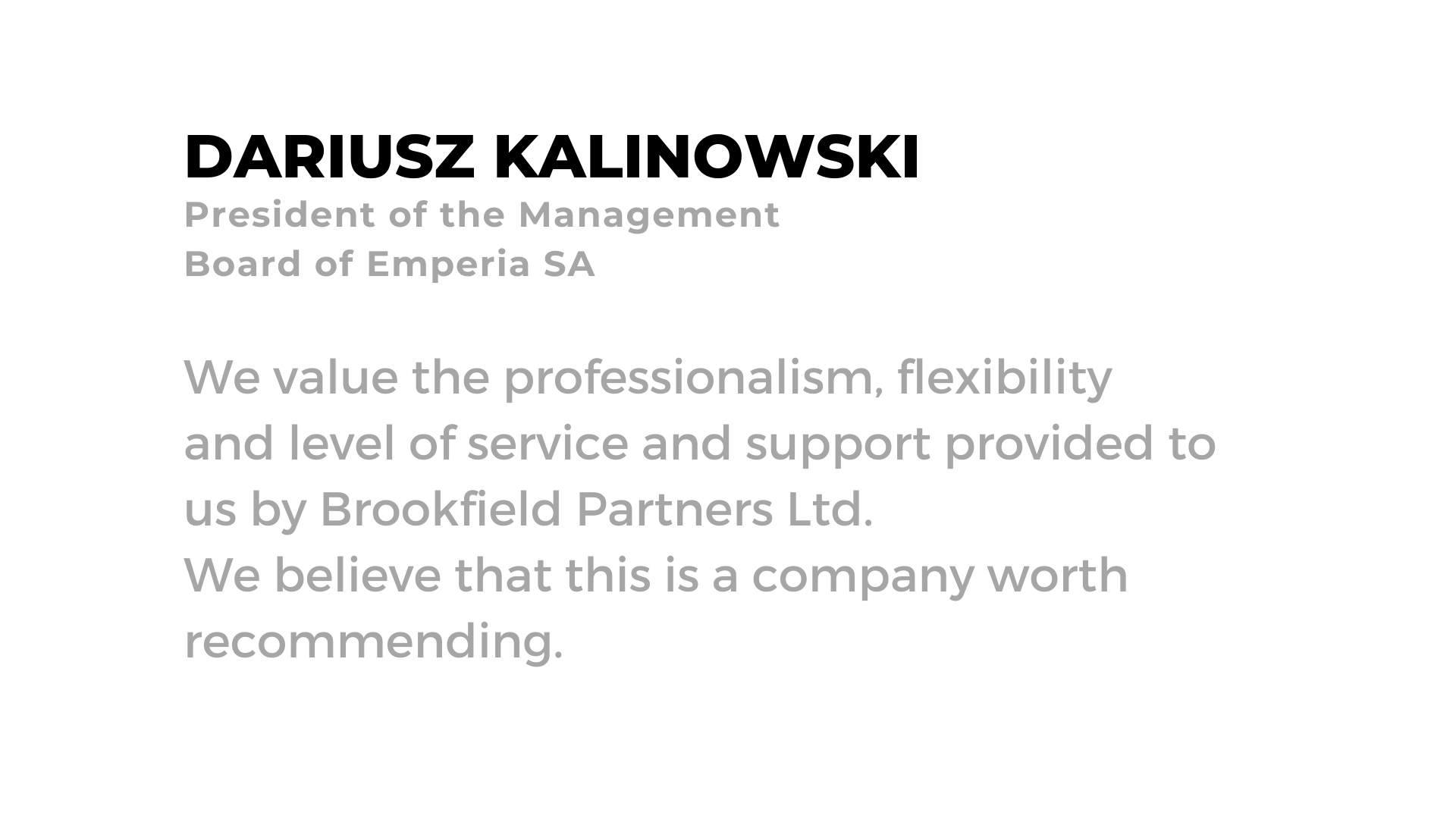 Brookfield Partners, doradcy, nieruchomości biurowe, klienci