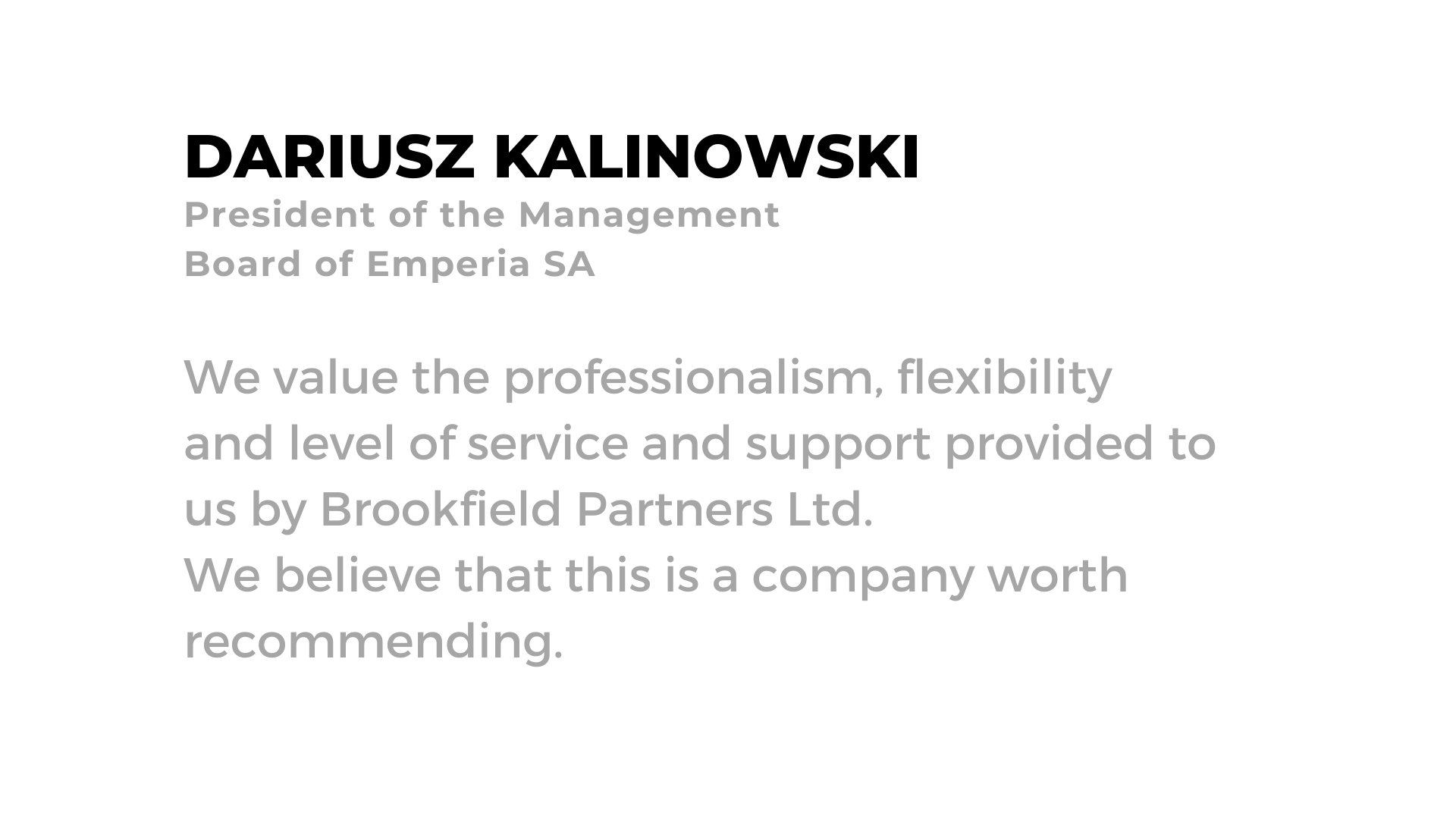 2 Brookfield Partners, doradcy, nieruchomości biurowe, klienci