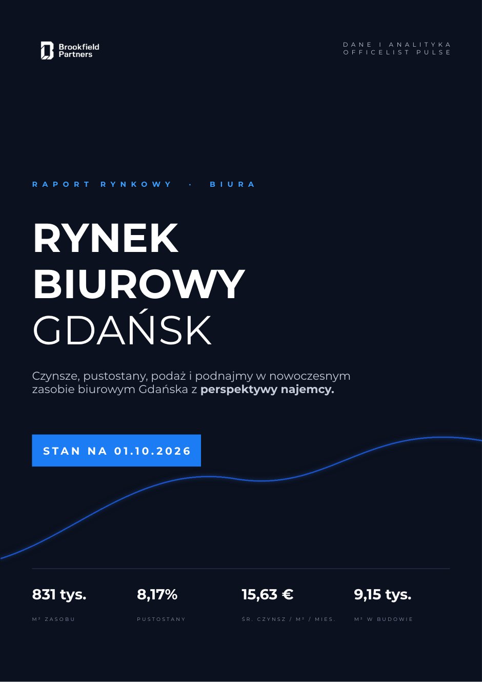 Okładka raportu: Rynek biurowy Gdańsk - III kwartał 2026